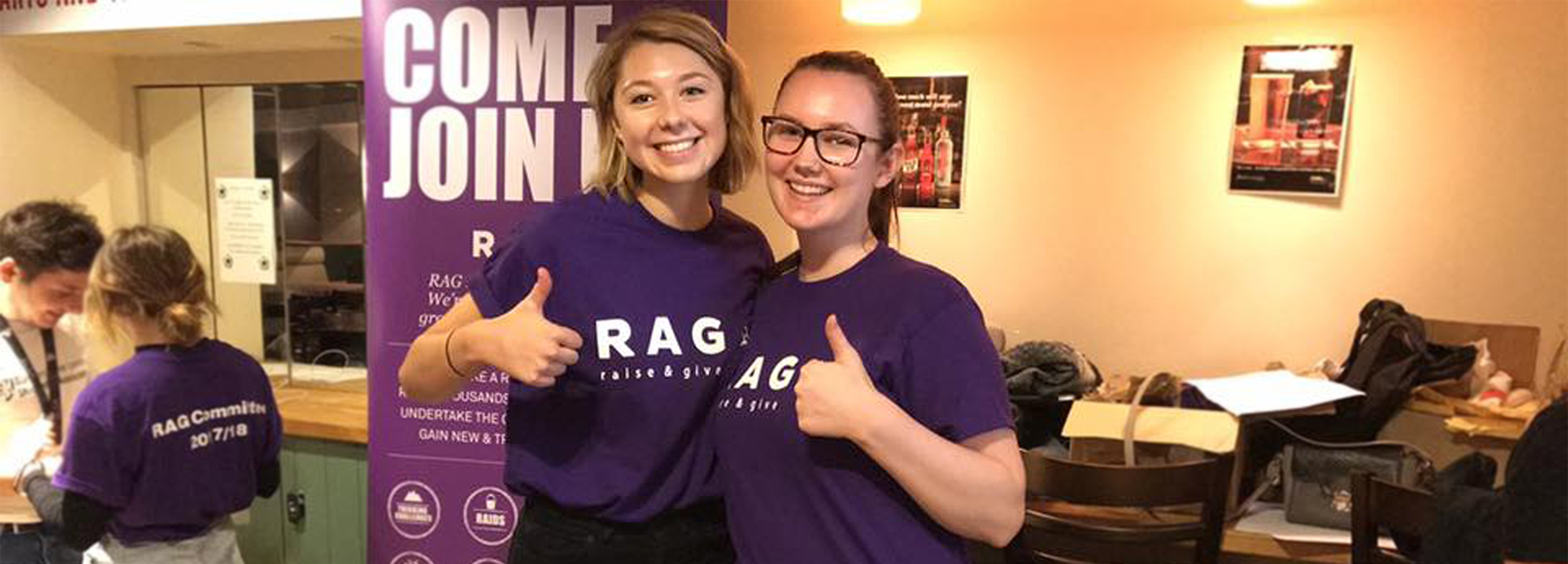 Help raise thousands of pounds for charity by joining one of our RAG Groups. You can take part in challenges, come up with your own fundraising ideas.