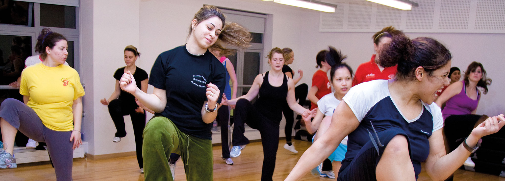 Students dancing in a class