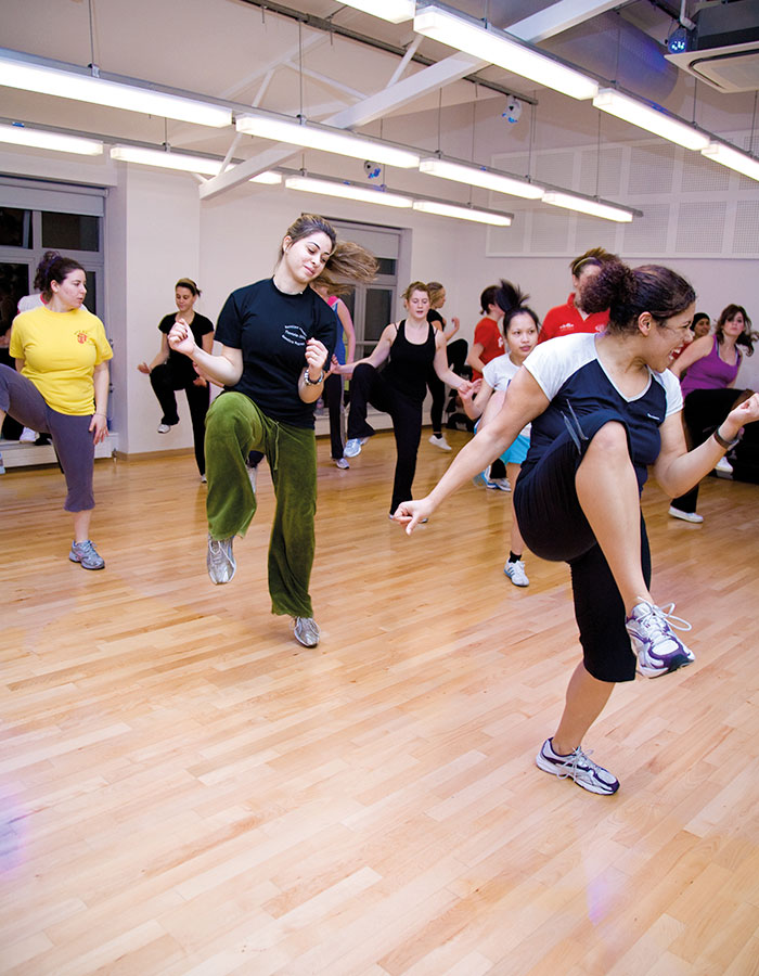 Students dancing during a class