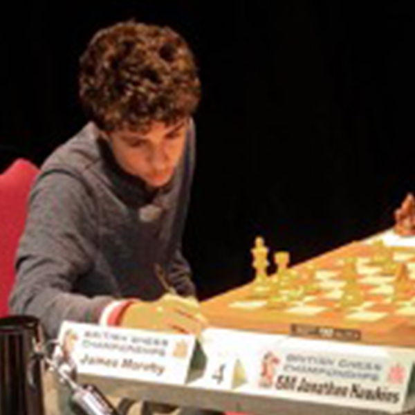 James Moreby photographed during a chess match